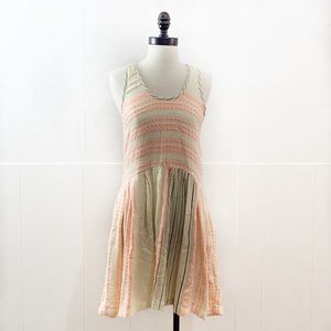 Ace & Jig Hot Pink Embroidered Hatch Mark Dress